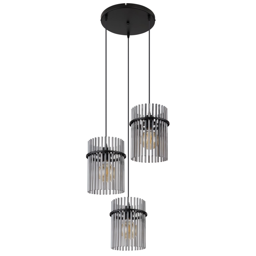 Globo - Żyrandol na lince 3xE27/60W/230V śr. 47 cm czarne