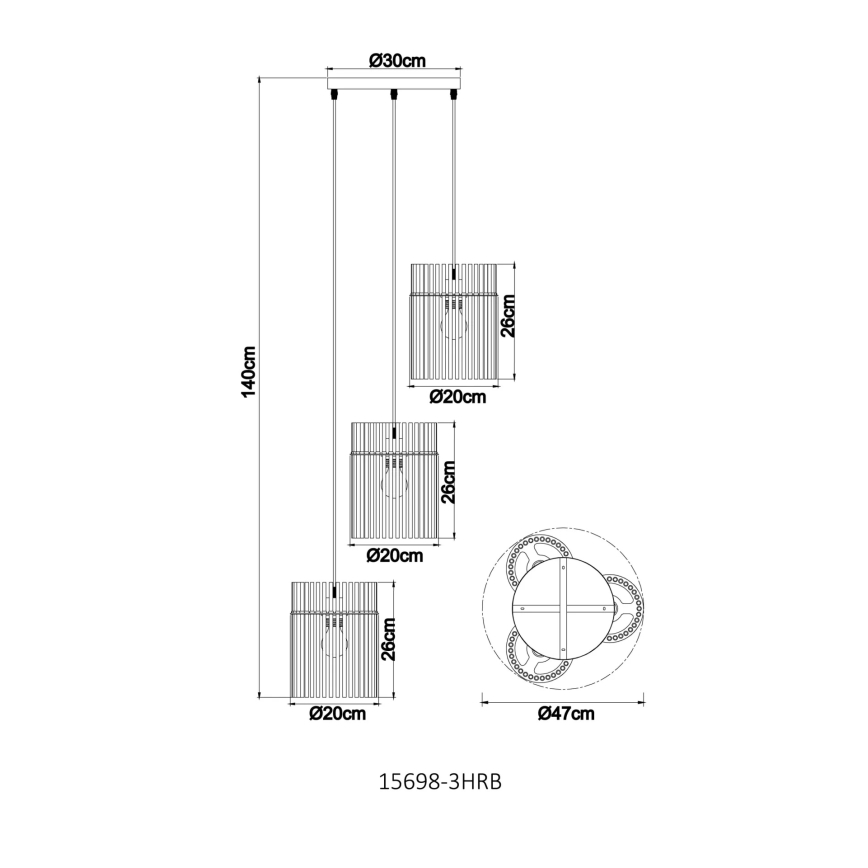 Globo - Żyrandol na lince 3xE27/60W/230V
