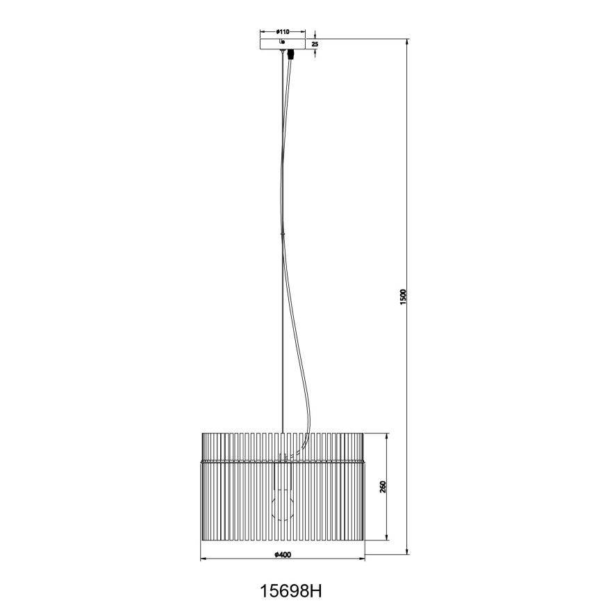 Globo - Żyrandol na lince 1xE27/60W/230V śr. 40 cm czarne
