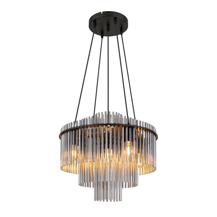 Globo - Żyrandol na przewodzie 5xE27/60W/230V czarny