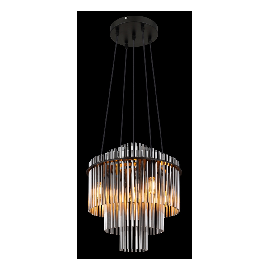 Globo - Żyrandol na lince 5xE14/40W/230V czarny