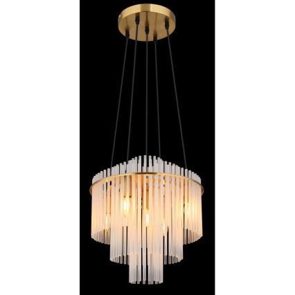Globo - Żyrandol na lince 5xE14/40W/230V złoty