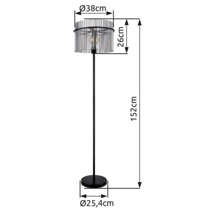 Globo - Lampa podłogowa 1xE27/60W/230V czarny