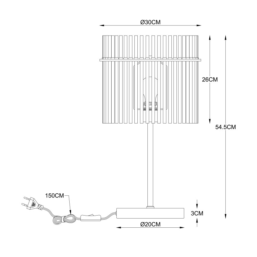 Globo - Lampa stołowa 1xE27/60W/230V śr. 30 cm czarna