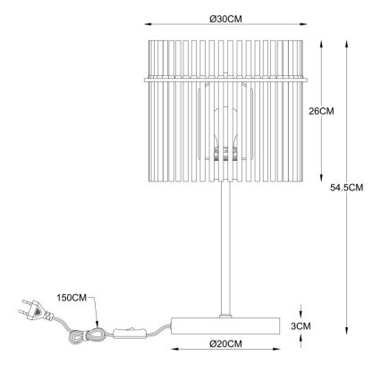 Globo - Lampa stołowa 1xE27/60W/230V śr. 30 cm czarna