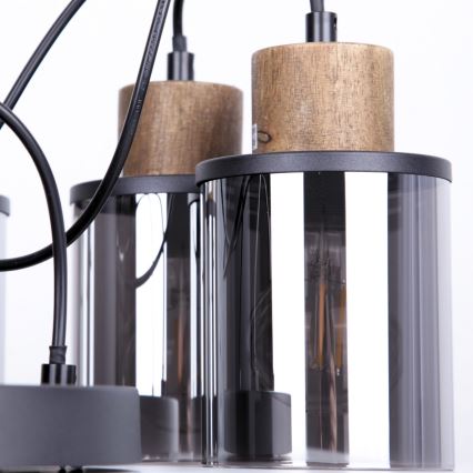 Globo - Żyrandol na lince 3xE27/15W/230V śr. 27 cm dąb