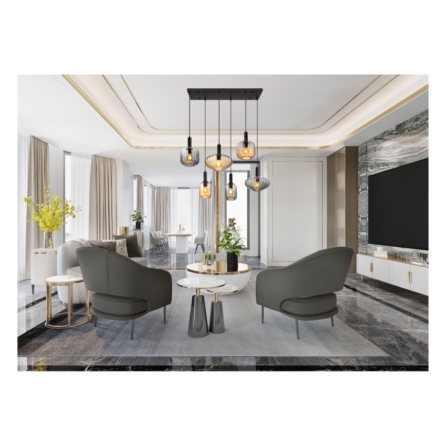 Globo - Żyrandol na lince 6xE27/60W/230V