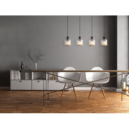 Globo - Żyrandol na lince 4xE27/60W/230V czarny