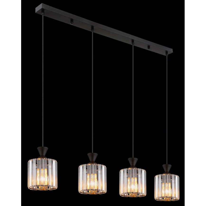 Globo - Żyrandol na lince 4xE27/60W/230V czarny