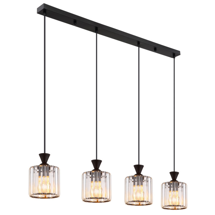Globo - Żyrandol na lince 4xE27/60W/230V czarny