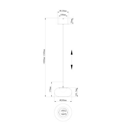 Globo - LED Żyrandol na lince LED/6W/230V czarny