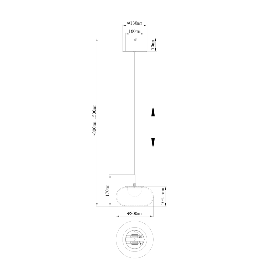 Globo - LED Żyrandol na lince LED/6W/230V czarny