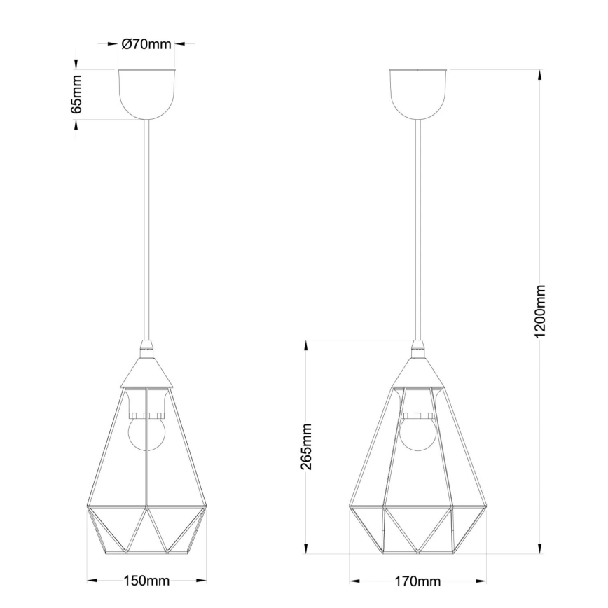 Globo - Żyrandol na lince 1xE27/60W/230V śr. 17 cm