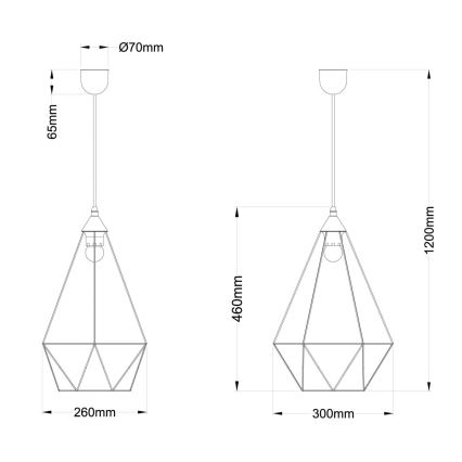 Globo - Żyrandol na lince 1xE27/60W/230V śr. 30 cm