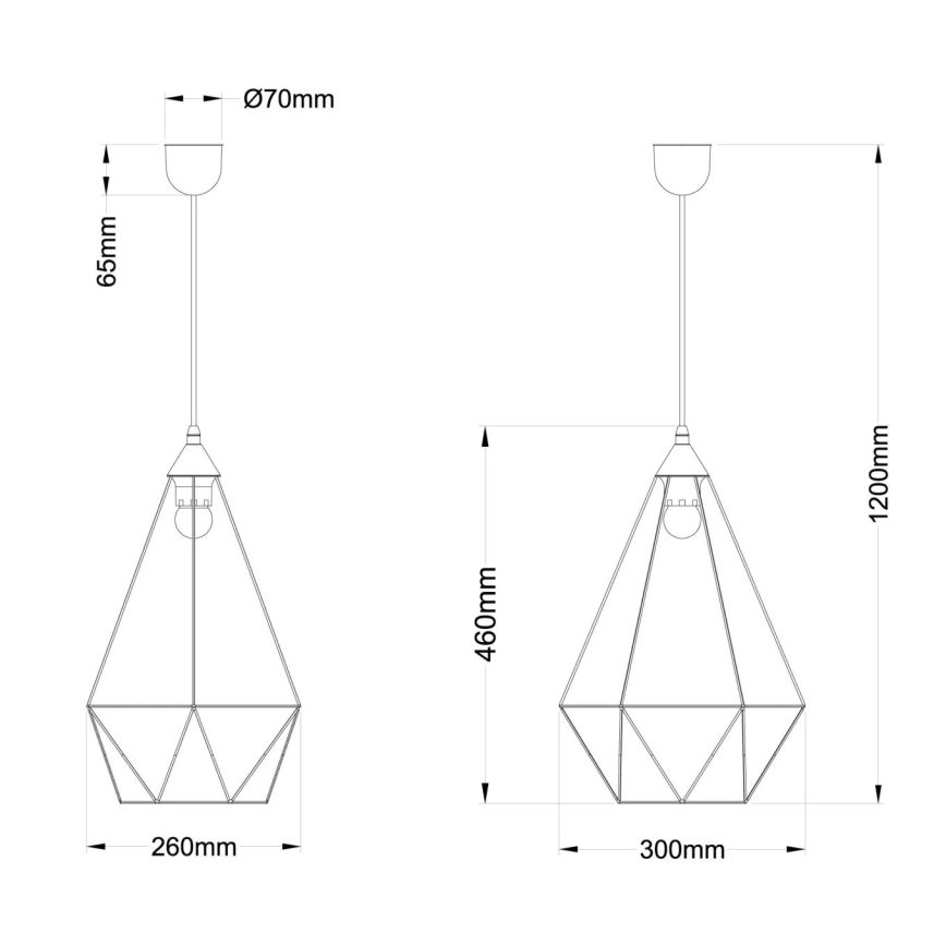 Globo - Żyrandol na lince 1xE27/60W/230V śr. 30 cm