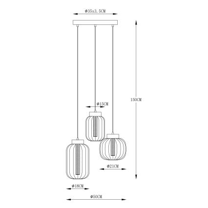 Globo - LED Żyrandol na lince LED/23W/230V