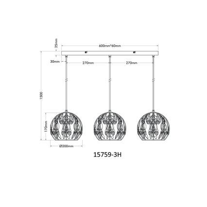 Globo - Żyrandol na lince 3xE27/40W/230V