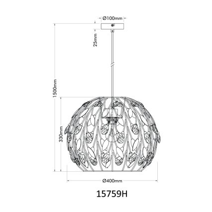 Globo - Żyrandol na lince 1xE27/40W/230V śr. 40 cm