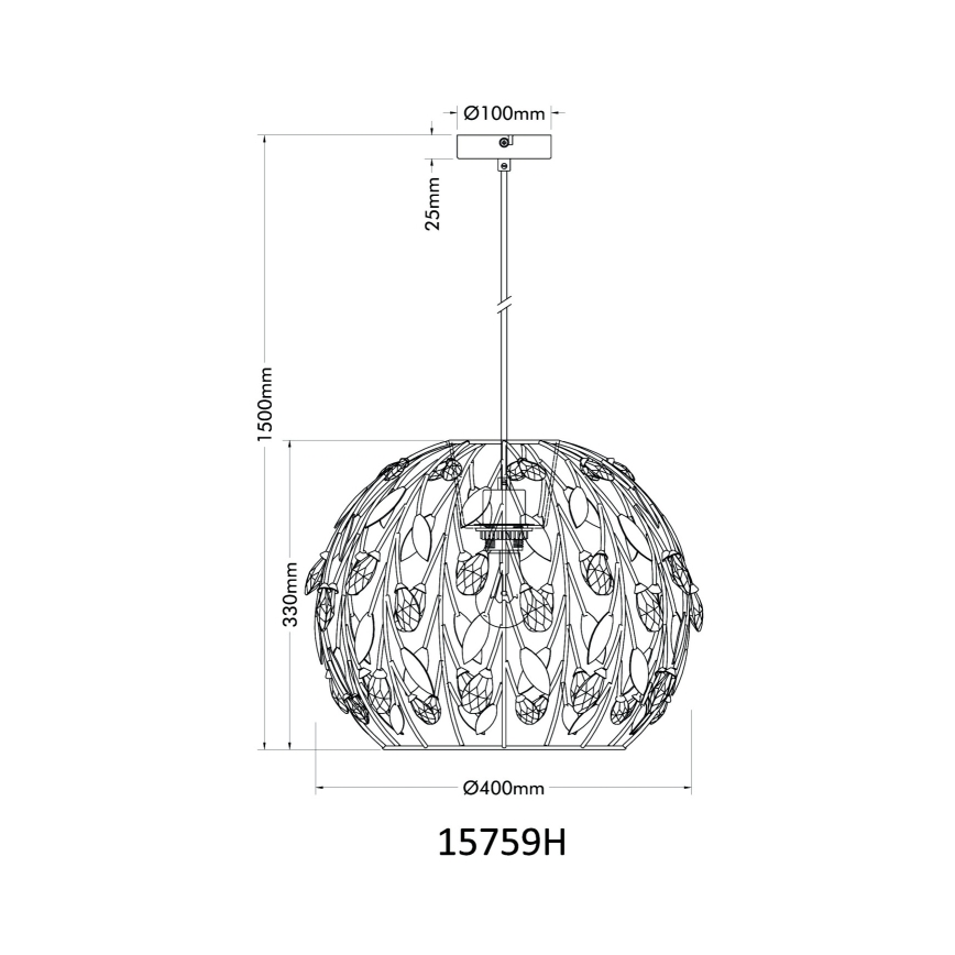 Globo - Żyrandol na lince 1xE27/40W/230V śr. 40 cm