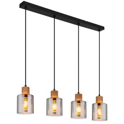 Globo - Żyrandol na lince 4xE27/25W/230V czarny