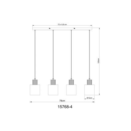 Globo - Żyrandol na lince 4xE27/25W/230V czarny