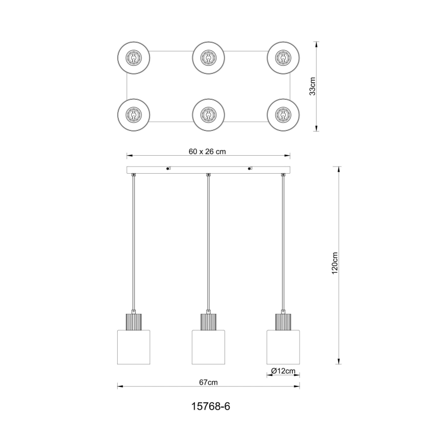 Globo - Żyrandol na lince 6xE27/25W/230V