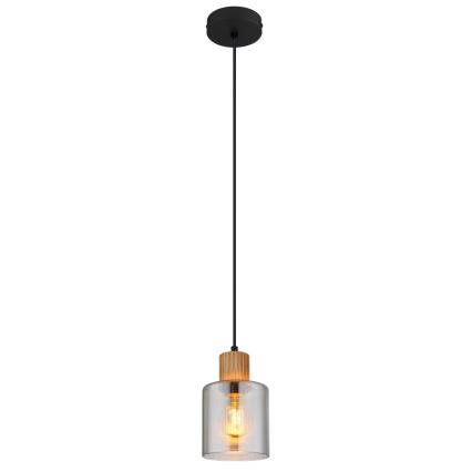 Globo - Żyrandol na lince 1xE27/25W/230V czarny śr. 12 cm