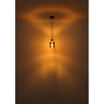 Globo - Żyrandol na lince 1xE27/25W/230V czarny śr. 12 cm