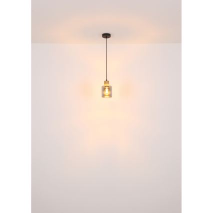 Globo - Żyrandol na lince 1xE27/25W/230V czarny śr. 12 cm