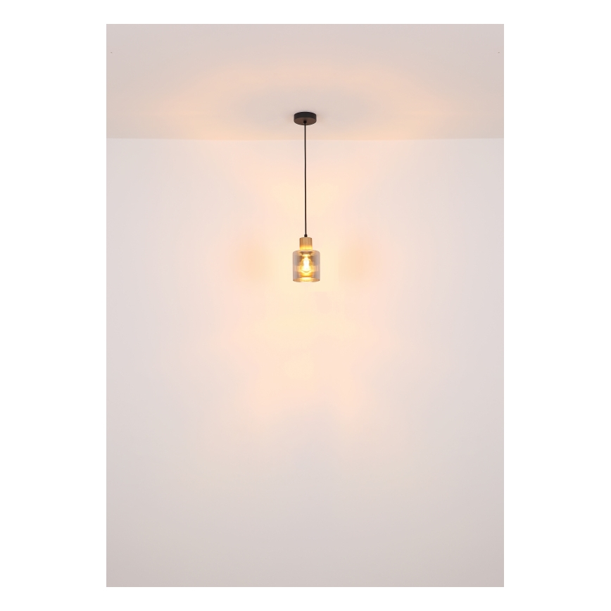 Globo - Żyrandol na lince 1xE27/25W/230V czarny śr. 12 cm
