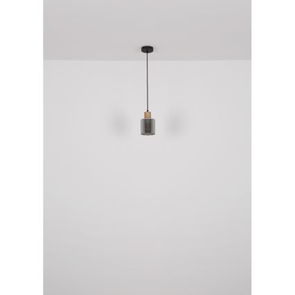 Globo - Żyrandol na lince 1xE27/25W/230V czarny śr. 12 cm