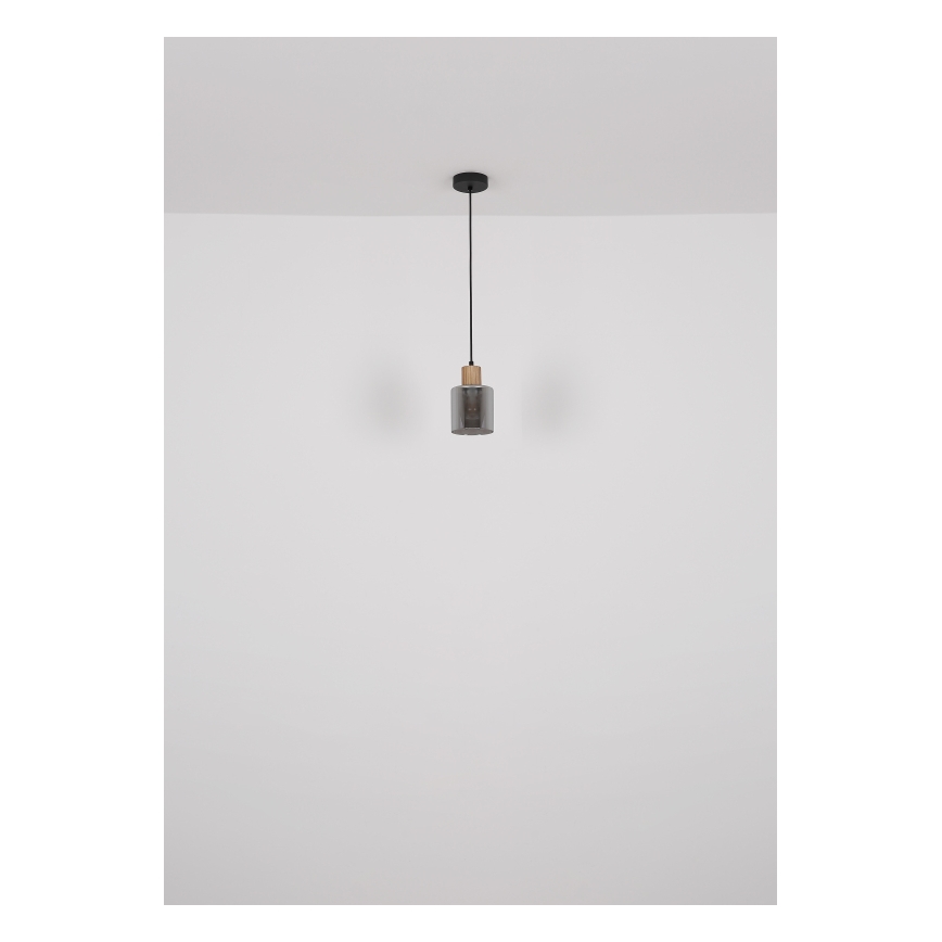 Globo - Żyrandol na lince 1xE27/25W/230V czarny śr. 12 cm