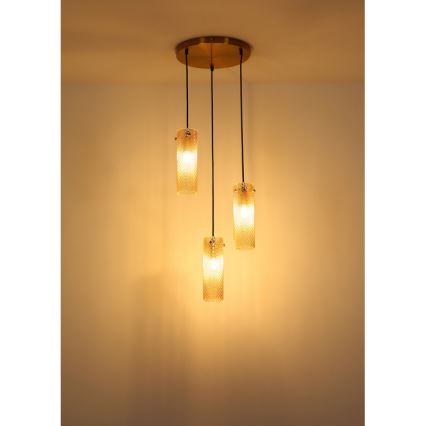 Globo - Żyrandol na lince 3xE14/40W/230V złoty