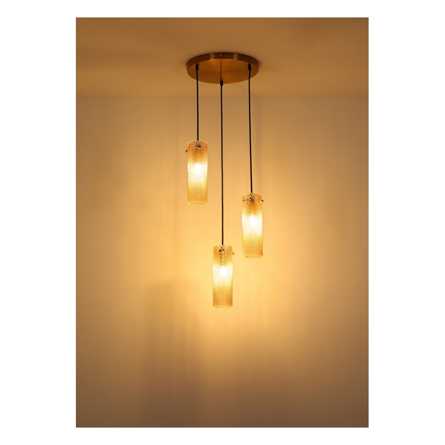 Globo - Żyrandol na lince 3xE14/40W/230V złoty