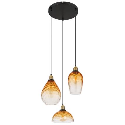 Globo - Żyrandol na lince 3xE27/60W/230V śr. 46 cm pomarańczowy