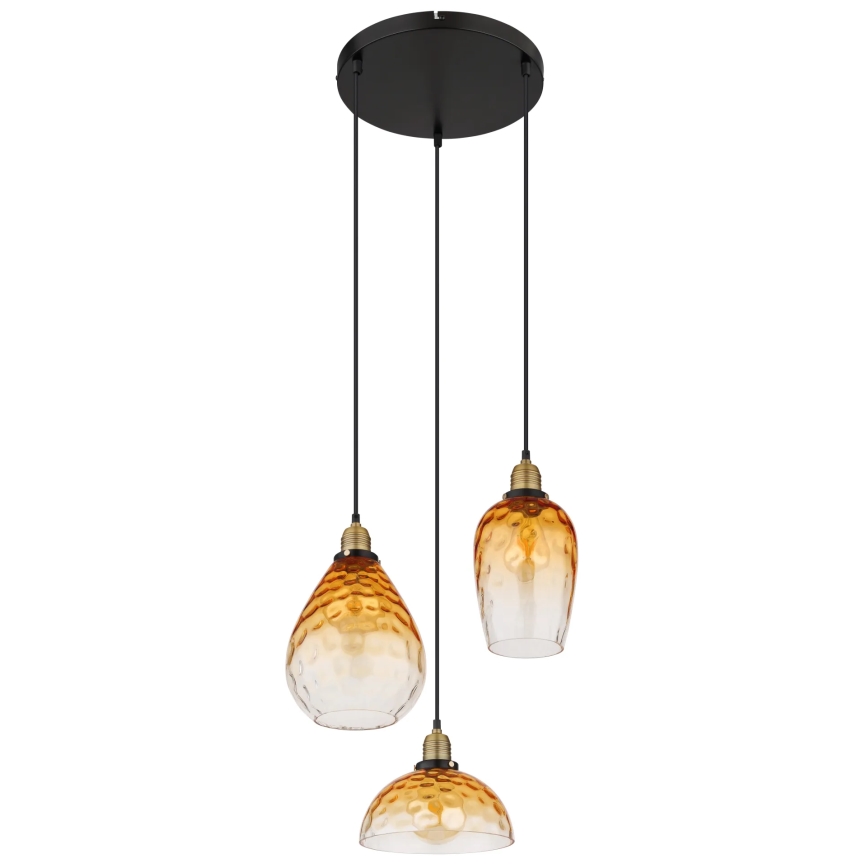 Globo - Żyrandol na lince 3xE27/60W/230V śr. 46 cm pomarańczowy