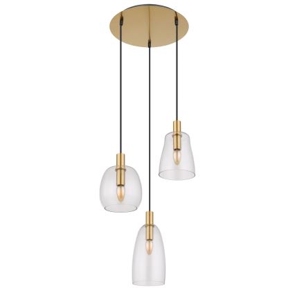 Globo - Żyrandol na lince 3xE14/40W/230V śr. 43 cm mosiądz