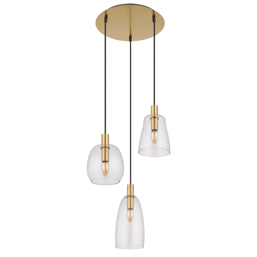 Globo - Żyrandol na lince 3xE14/40W/230V śr. 43 cm mosiądz