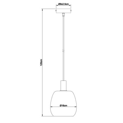 Globo - Żyrandol na lince 1xE14/40W/230V śr. 16 cm mosiądz