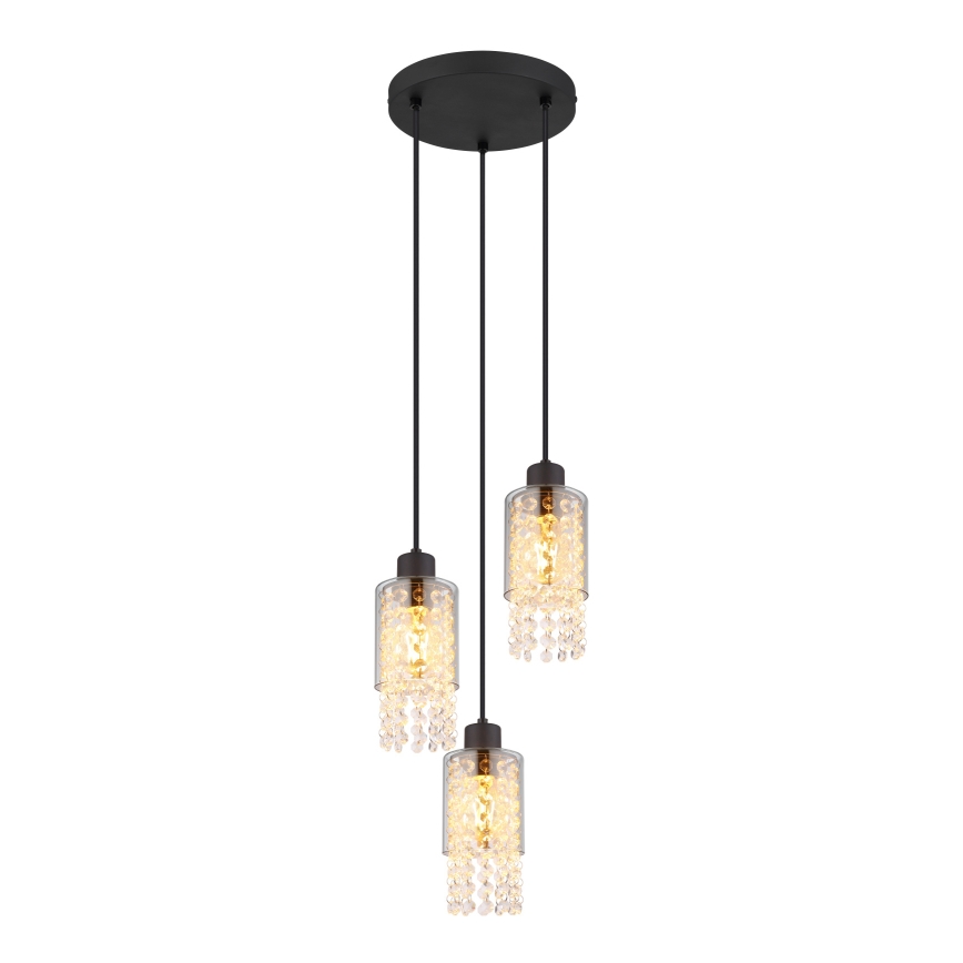 Globo - Żyrandol na lince 3xE27/40W/230V śr. 25 cm czarny