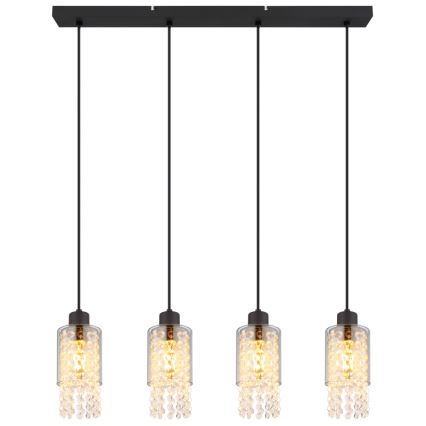 Globo - Żyrandol na lince 4xE27/40W/230V czarny