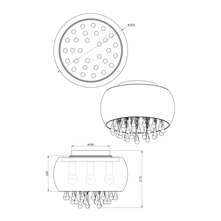 Globo 15809D - Plafon KALLA 5xE14/25W/230V