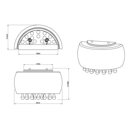 Globo 15809W - Kinkiet KALLA 1xG9/28W/230V