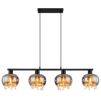 Globo - Żyrandol na lince 4xE27/9W/230V czarny