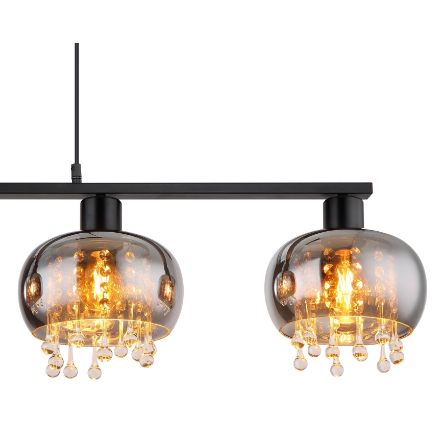 Globo - Żyrandol na lince 4xE27/9W/230V czarny