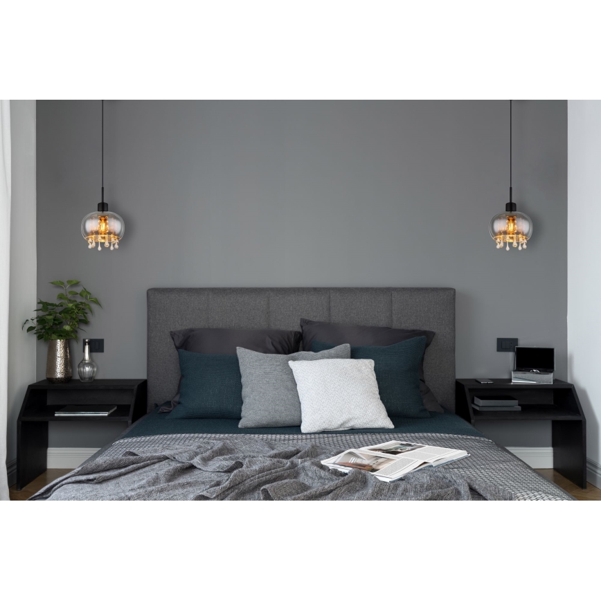Globo - Żyrandol na lince 1xE27/9W/230V śr. 21 cm czarny