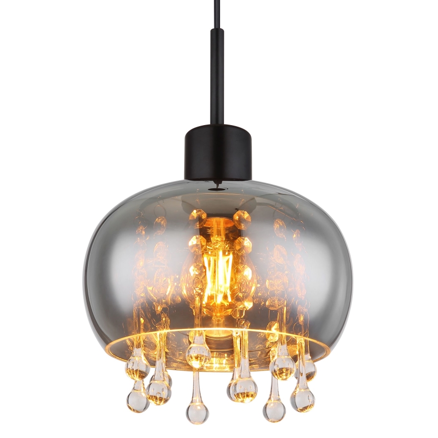 Globo - Żyrandol na lince 1xE27/9W/230V śr. 21 cm czarny