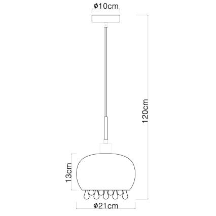 Globo - Żyrandol na lince 1xE27/9W/230V śr. 21 cm czarny