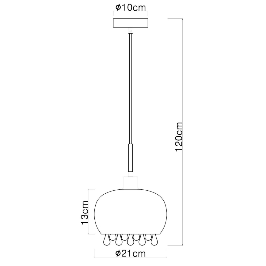 Globo - Żyrandol na lince 1xE27/9W/230V śr. 21 cm czarny