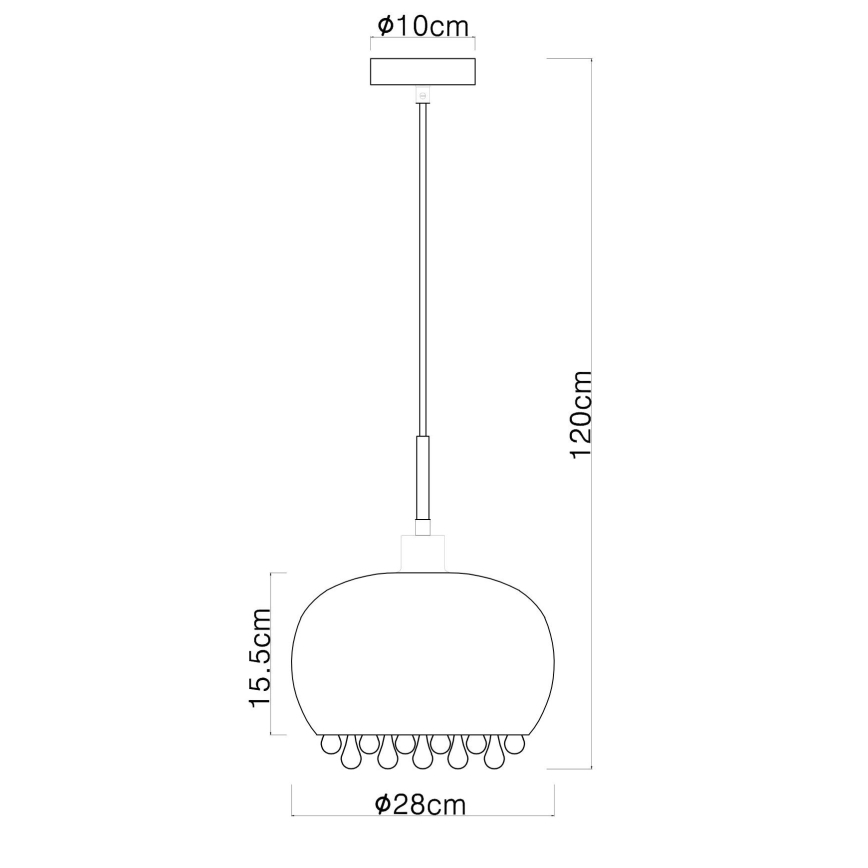 Globo - Żyrandol na lince 1xE27/9W/230V śr. 28 cm czarny